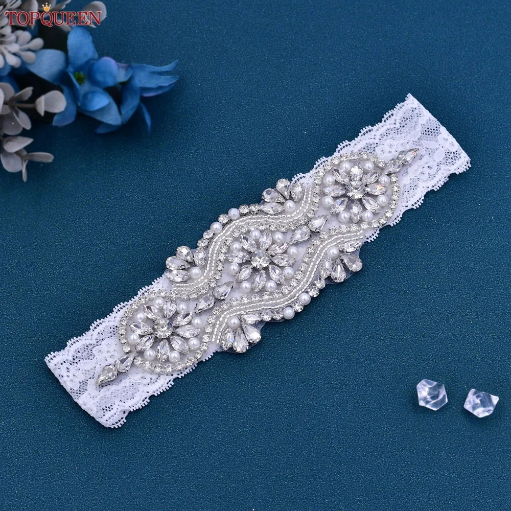 Wedding Bridal TOPQUEEN Garter Elastic Belt Bride Sexy Liguero Podwiazka Slubna LIga De Novia Jarretiere Mariage Bijoux Para S05 smile