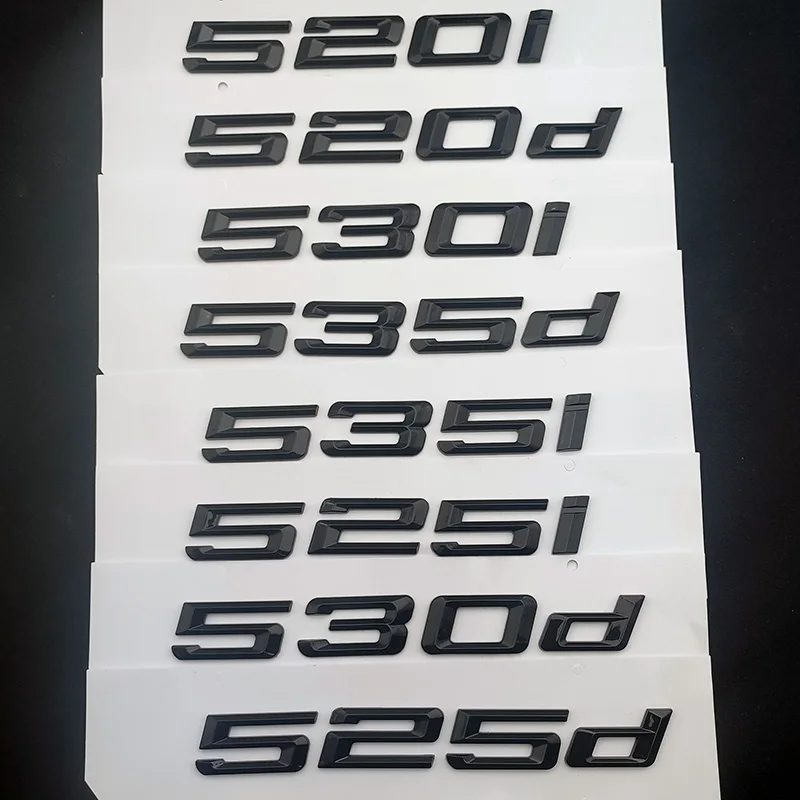 3D ABS Logo 530d 520d 520i 535d 535i 540i 525d 530i Emblem Letters Sticker Car Trunk Badge For BMW E39 F10 E60 F11 Accessories