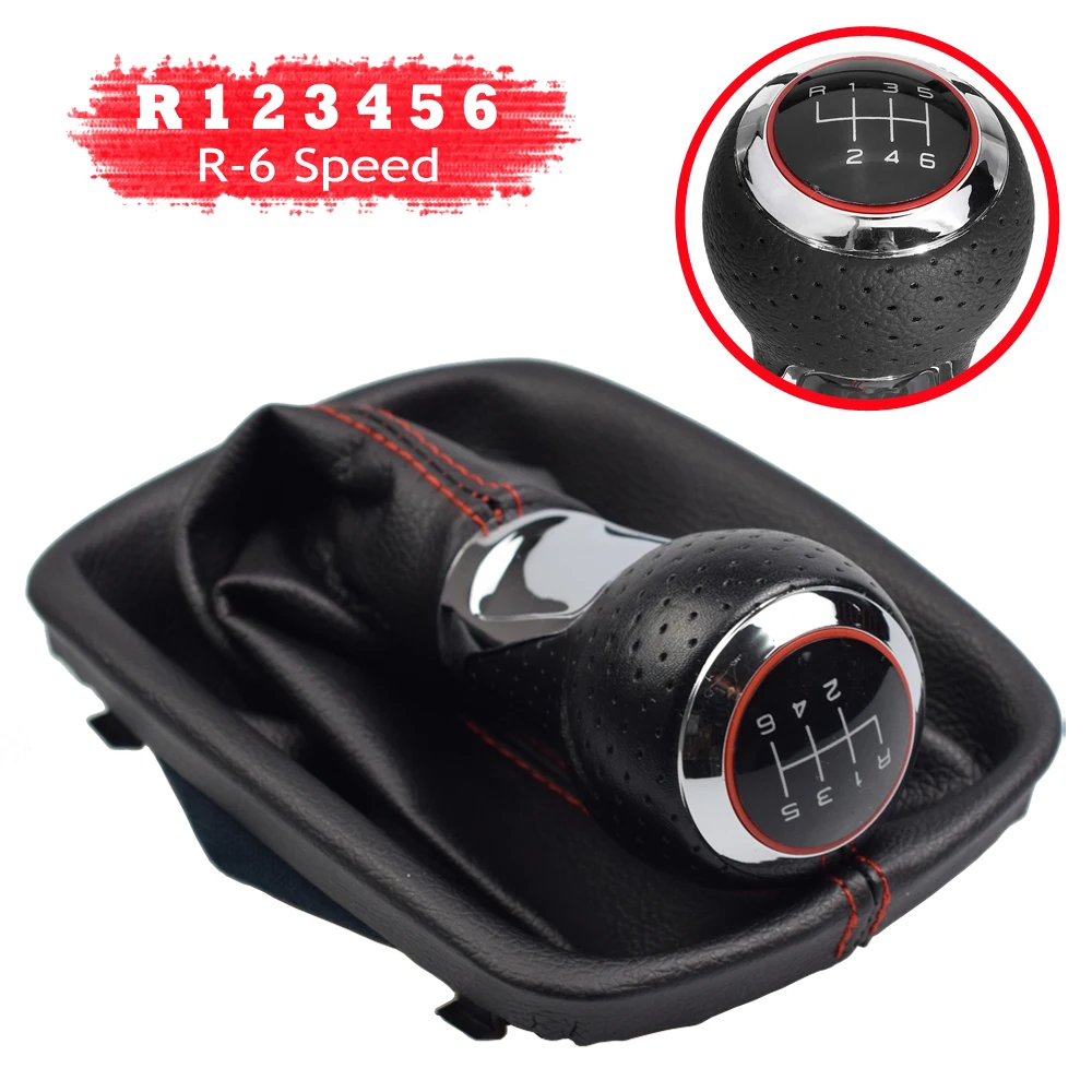 A3 For A4 AUDI A6 C5 4B A8 D2 4D 5 6 Speed Car Leather Boot Gear Shift Knob Shifter Head Lever Cover Accessories smile