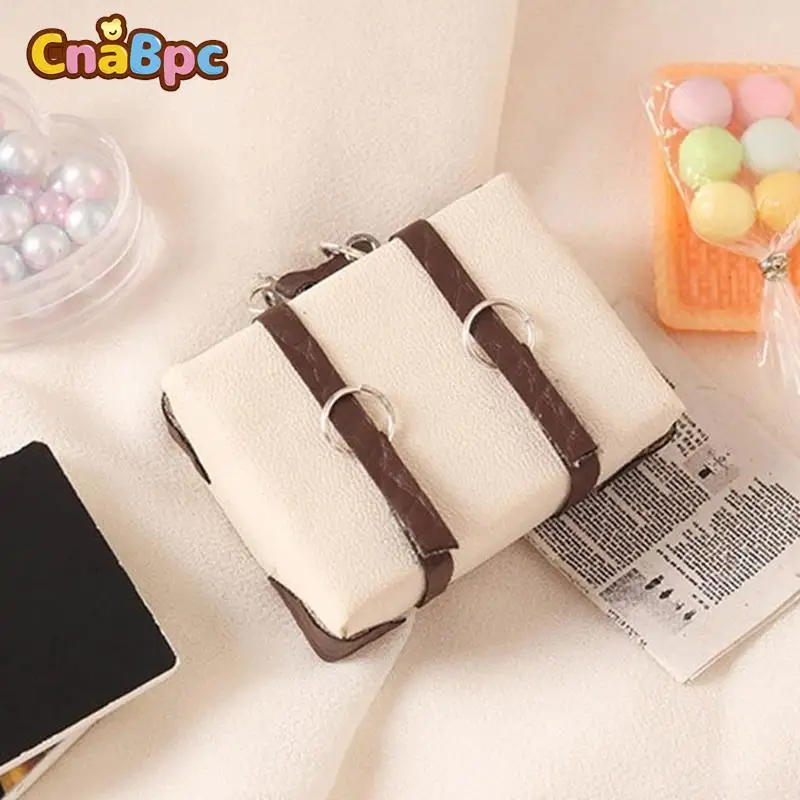 Leather Miniature 1:12 Dollhouse Suitcase Lage Box Briefcase Mini Bag Home Model Doll House Life ddmysmile Scene Decor Accessories Smile