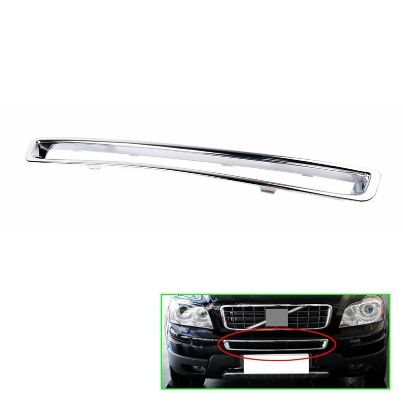 Accessories Chrome Exterior Car Front Plated Bumper Frame Grille For Voo ddmysmile Xc90 2007-2014 30698143 Smile