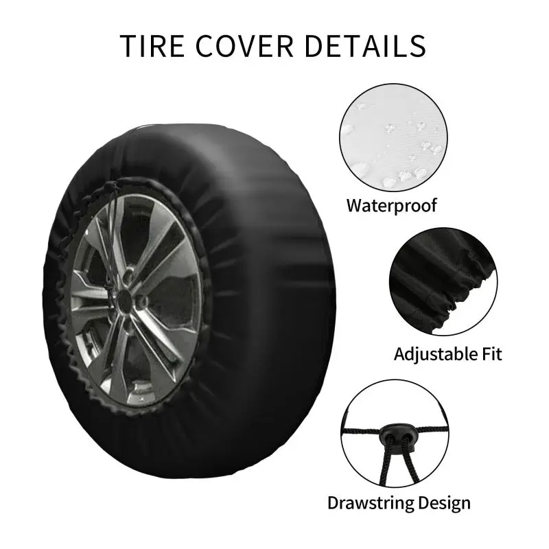 Funny Adventure Camper Travel Tire Cover for Honda CRV Jeep RV SUV Mountain Car Wheel Protector Covers 14" 15" 16" 17" Inch