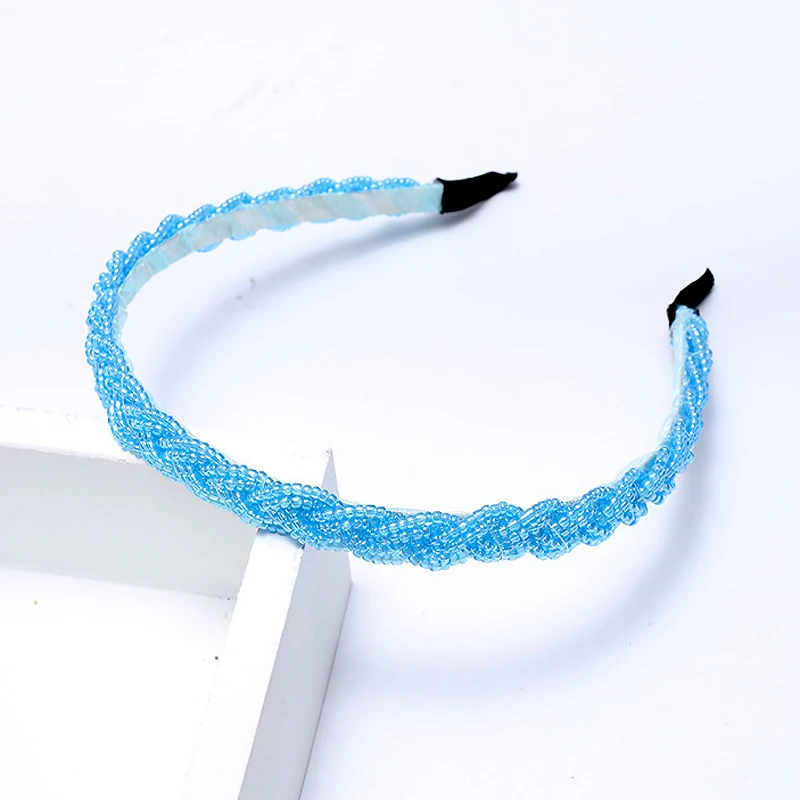 ddmysmile Crystal Beaded Simple Handmade Headbands Braid Hairbands For Women Girls Hair Accessories Smile