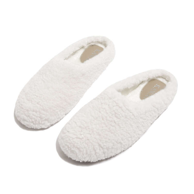2025 Winter Wool Slippers Women Curly Sheep Fur Flat Shoes Warm Cozy Slip On Pantuflas House Slides Femme Cotton Lambswool Mules