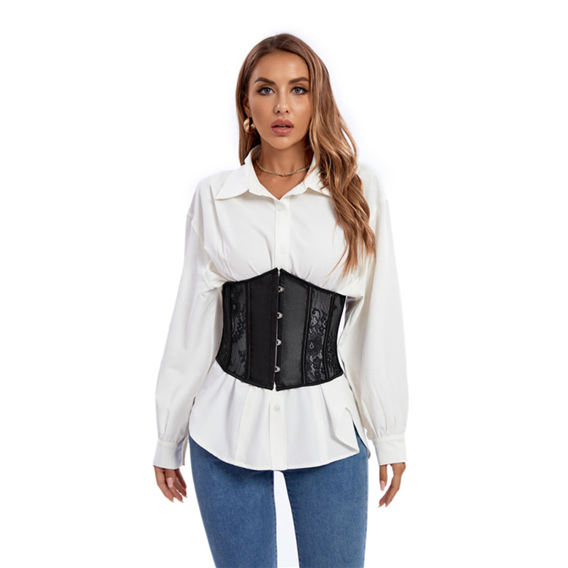 Sexy Corset Black Lace Flower Underbust Waist Cincher Corsets Gothic Corset Top Bustier Plus Size Corpete Corselet XS-6XL