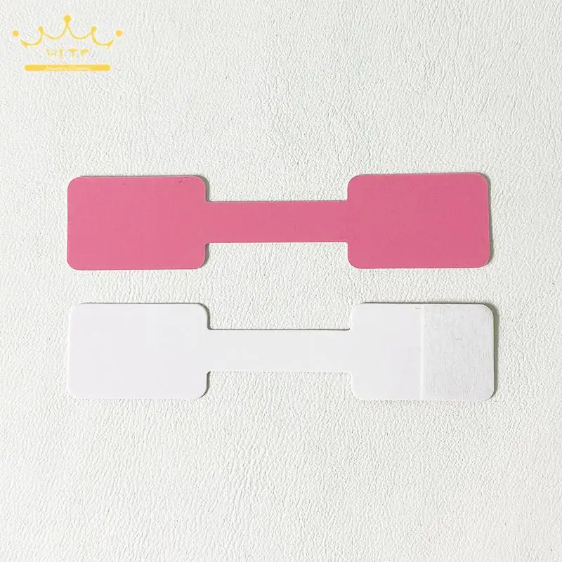 Price Tag Jewelry Pink Display Cards Blank Price Tags Necklace Ring Labels ddmysmile Paper Stickers Paper Labels Hangtag 100Pcs/Lot Smile