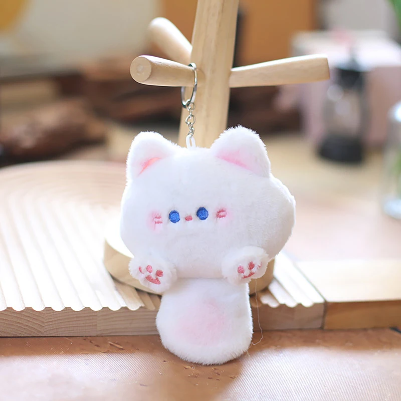 Kawaii Soft Stuffed Animal Little Cat Keychain Plush Bag Car Pendant Keychain DIY Trinket Kids Stuffed Animal Toys
