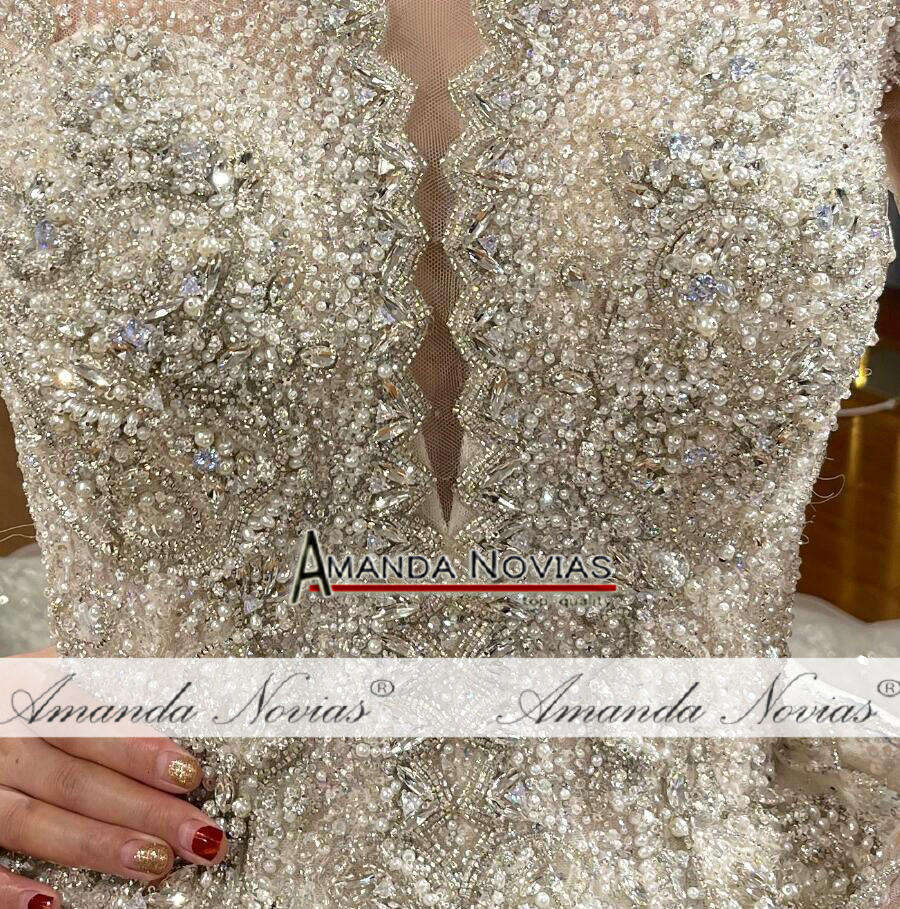 Customized Stunning Handsew Beading Work Bridal Wedding Gowns