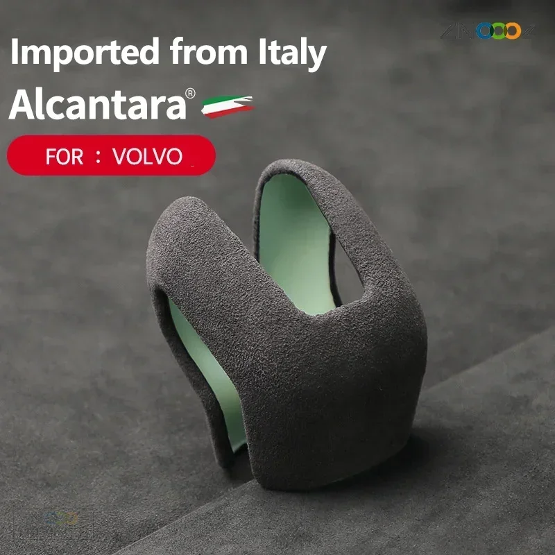 Gear Alcantara Suede Car Head Shift Collars Cover For Voo XC60 XC90 S90 V60 V90 S60 2015-IN Gearbox Shifter Knob Case Sticker smile