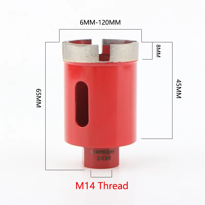 Drill Saw Dia Hole Bit Set M14 Thread Dia Sintering ddmysmile Core Bit Hole Saw Marble Granite Tile Ceramic Concrete Drilling Tool Smile
