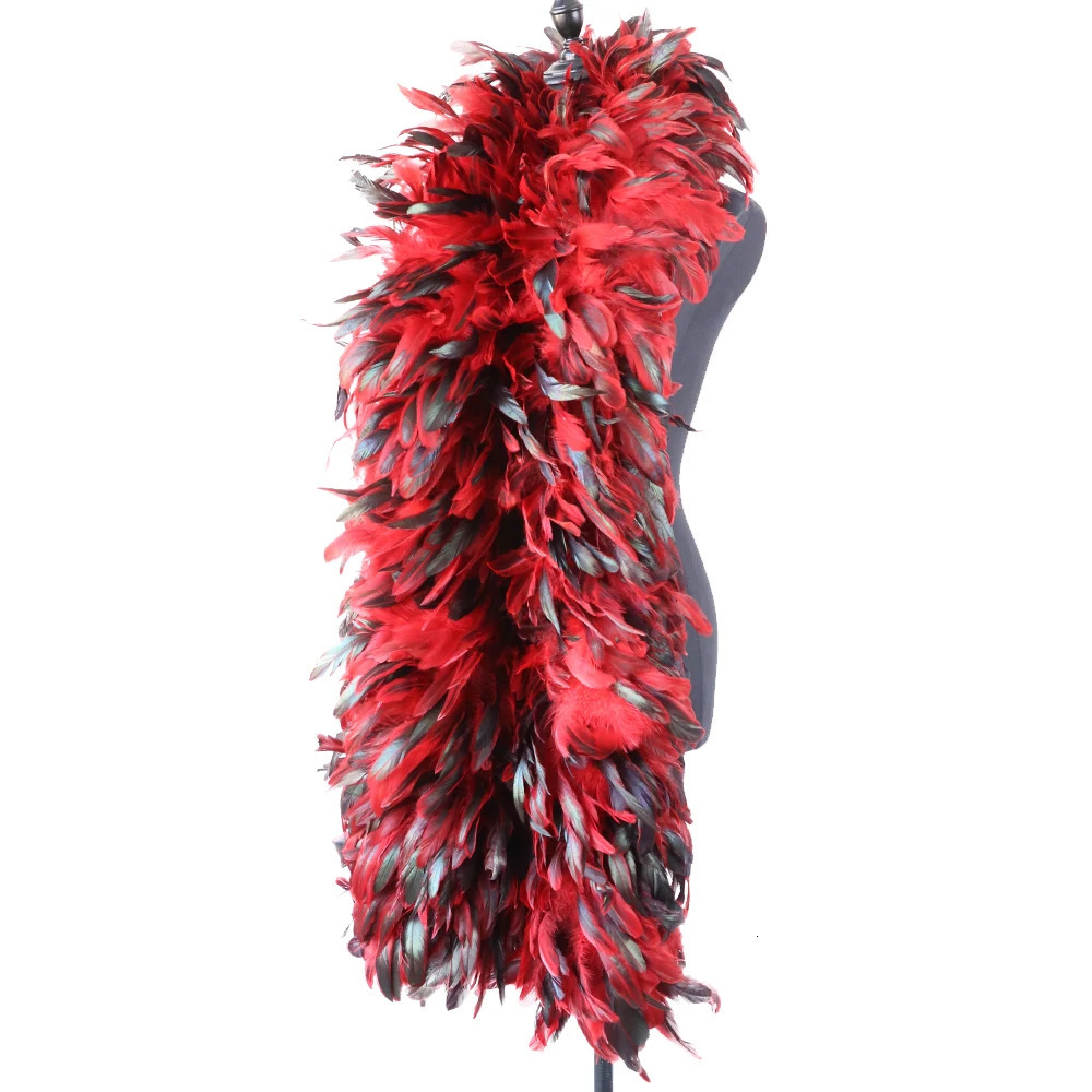 Chicken Boa Feathers Red Dress Decorative Accessories Thick Clothing Carnival Clothing Creative Casual Feathers 241108
