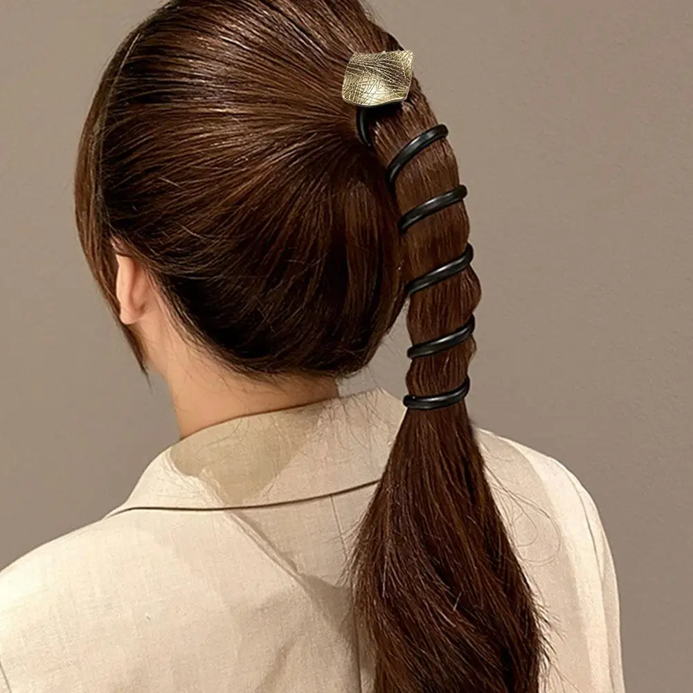 Telephone Metal Heart ddmysmile Pendant Cord Straight Hair Ties Braided Telephone Wire Hair Bands For Women Girls Ponytail Holder Smile