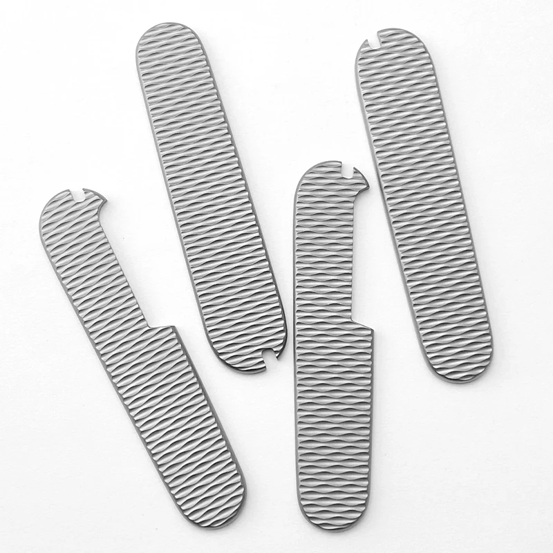 New Titanium Alloy 91mm Swiss Knife Handle Patch, Modified Checkered pattern TC4 Patch for 91mm Swiss Knife Handle Material