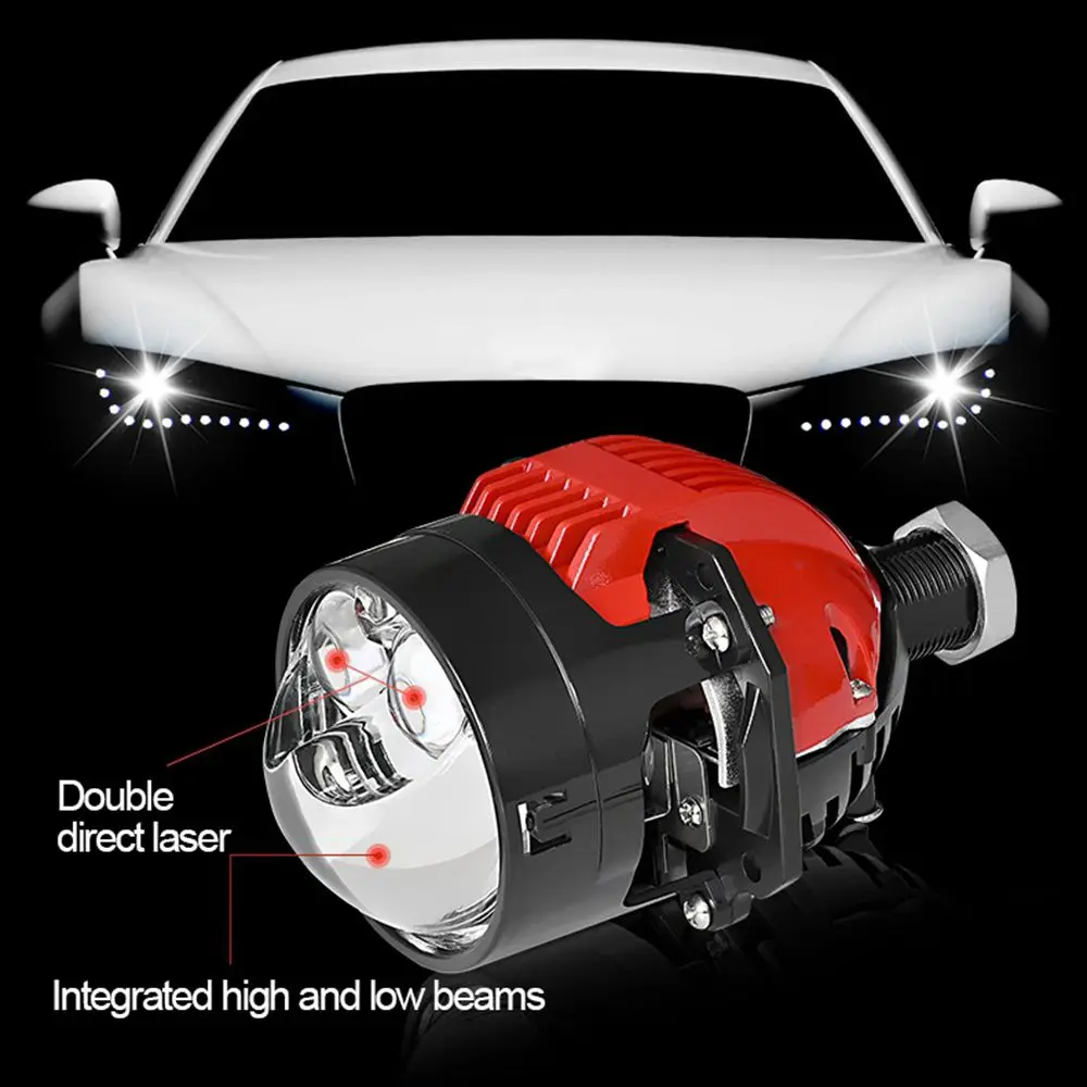 2.5 Inch Bi LED Projector Lens Doubl Laser Hyperboloid LED For Hella 3R G5 Retrofit H1 H4 H7 9005 9006 Car Headlight Accessories