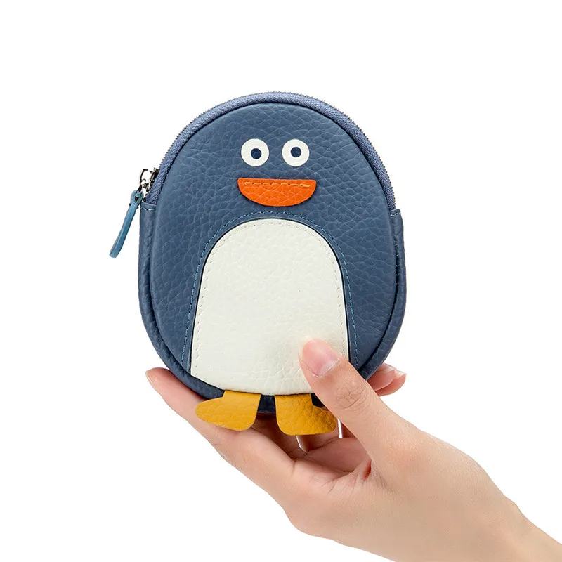 Penguin Leather Women's Cute Wallet New Creative Compartment ddmysmile Coin Purse Mini Clutch Bag Small Handbag Money Bag For Female Smile