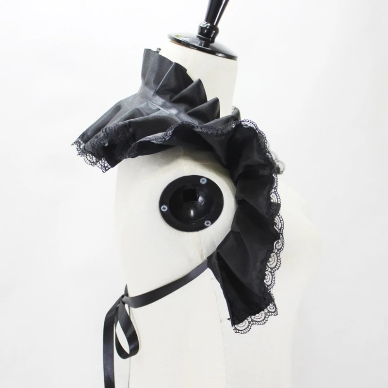Ruffle Vintage Detachable Gothic Fake Collar Victorian ddmysmile Shrug Shawl Smile