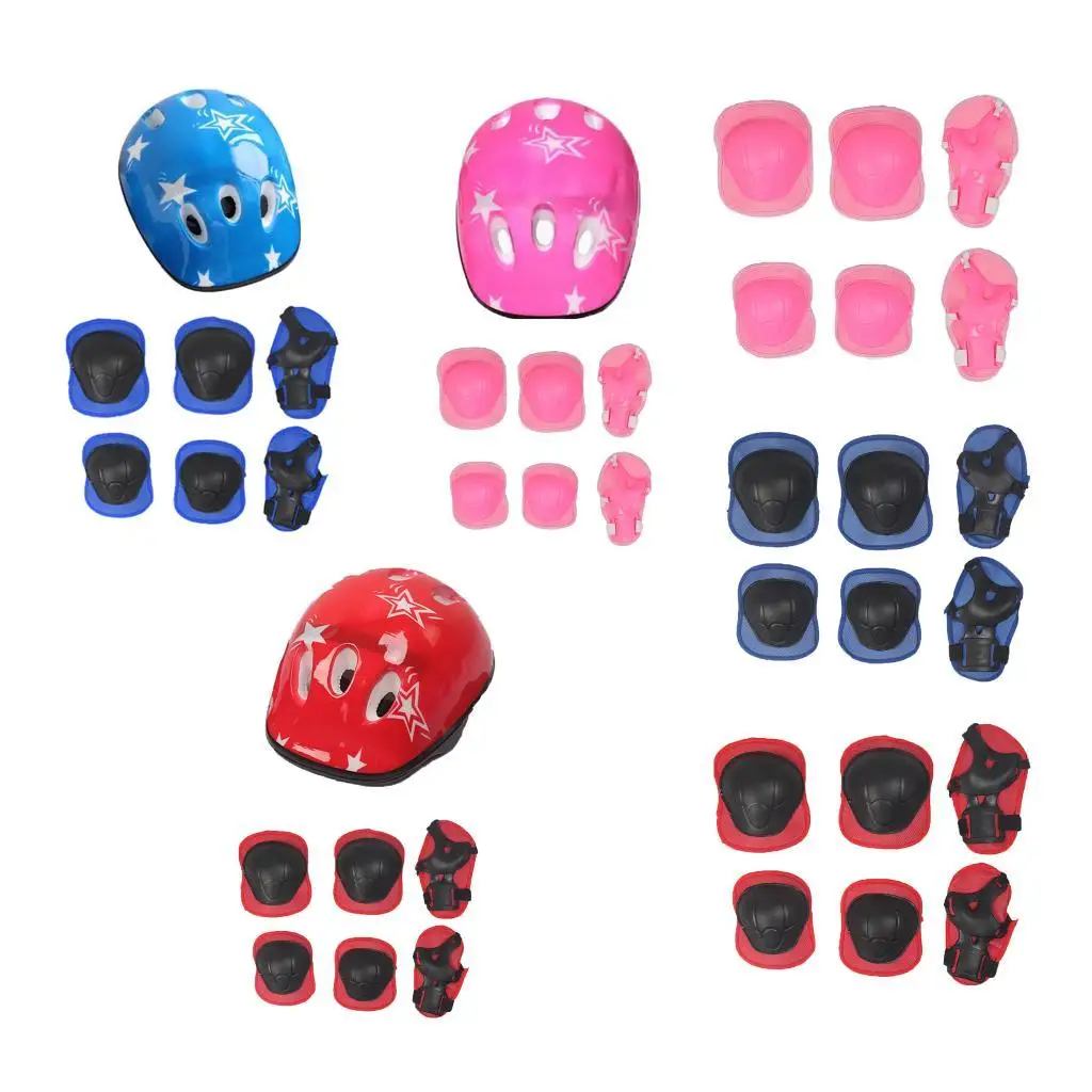new 6/7Pcs Elbow Wrist 2025 Knee Pads Sport Protective Gear Guard for Kids Skating Outdoor Sports Protective Gear Set