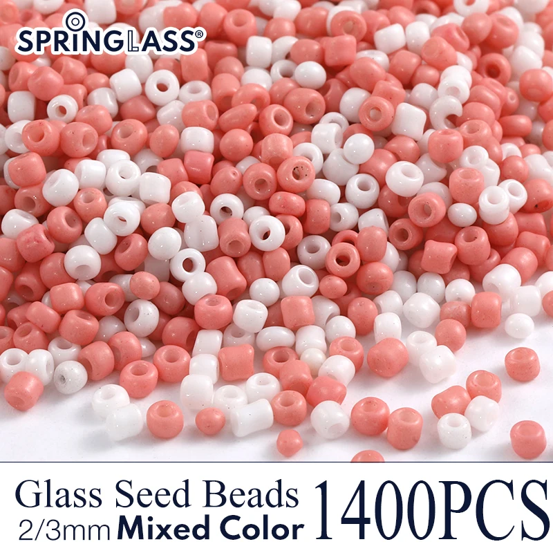 8/0 Mixed color Small Glass Round Seed Beads For Diy Bracelet Necklaces Craft Jewelry Making Supplies Pink White Set
