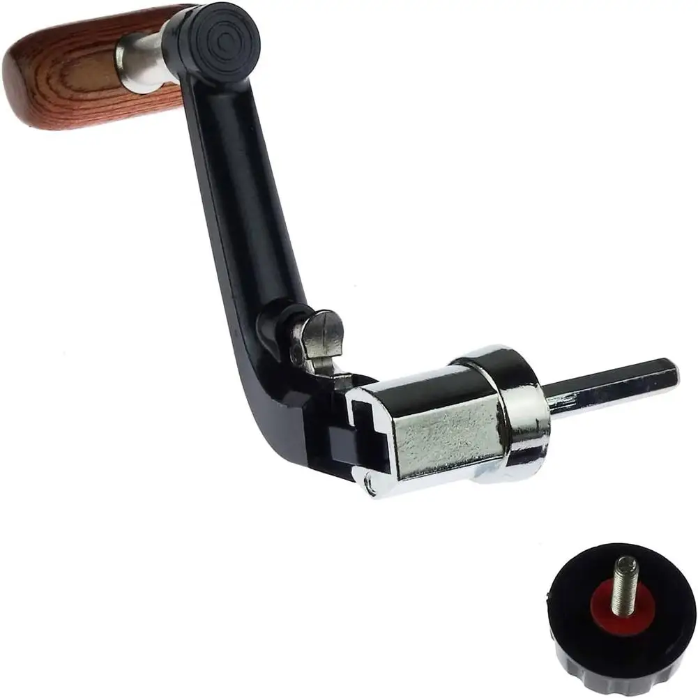 3PCS Universal Wood Handle Fishing Reel Crank Rock Arm Spinning Wheel Grasp Spinning Wheel Handle Metal Folding Rocking Arm