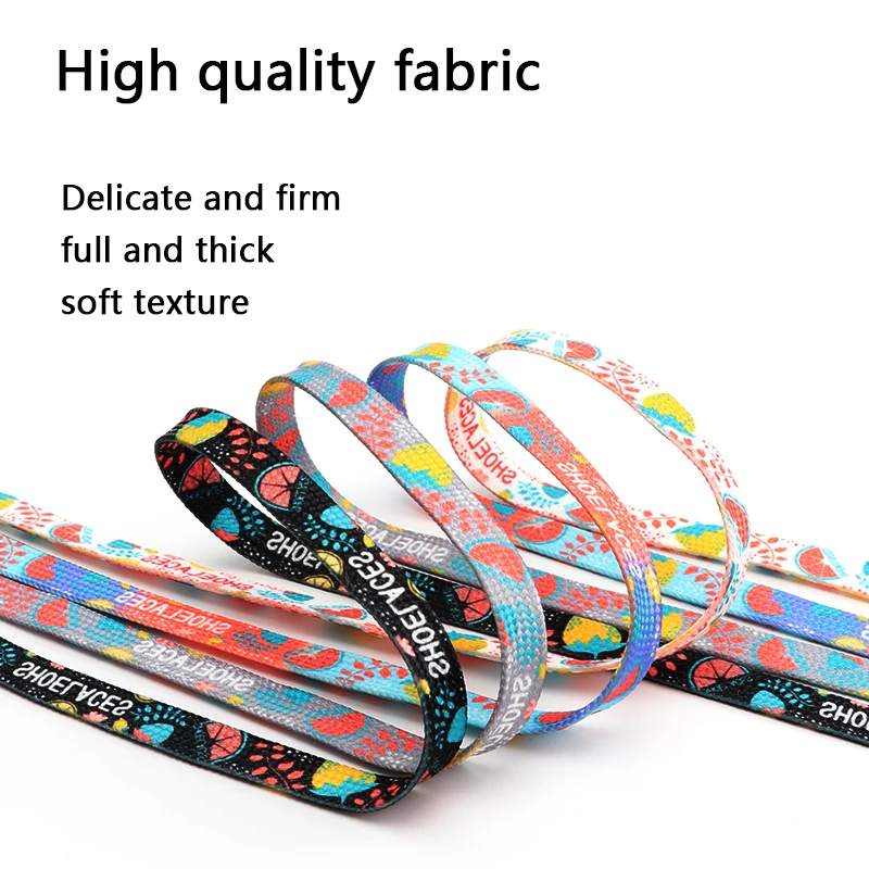Canvas Casual Shoelaces Fruits Flat Shoe Laces for Sneakers Kids Women Man Shoelace Colorful Classic Shoe Lace Shoestrings 2pcs smile