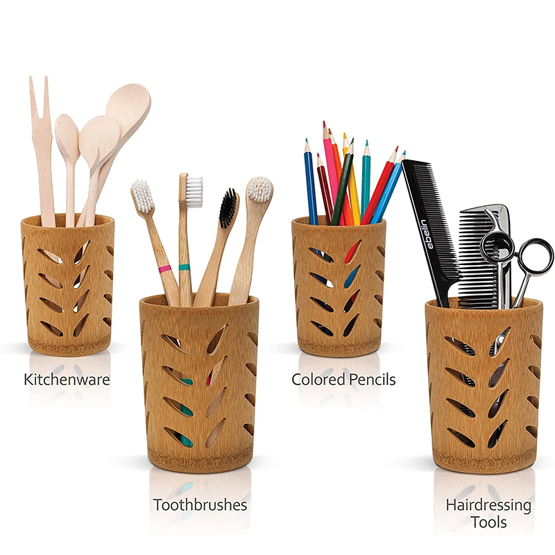 1pc 2025 Natural Bamboo Toothbrush new Holder Bathroom Toothbrush Cup Drainage Quick Drying Bathroom Cup Toothpaste Holder Degradable Cup