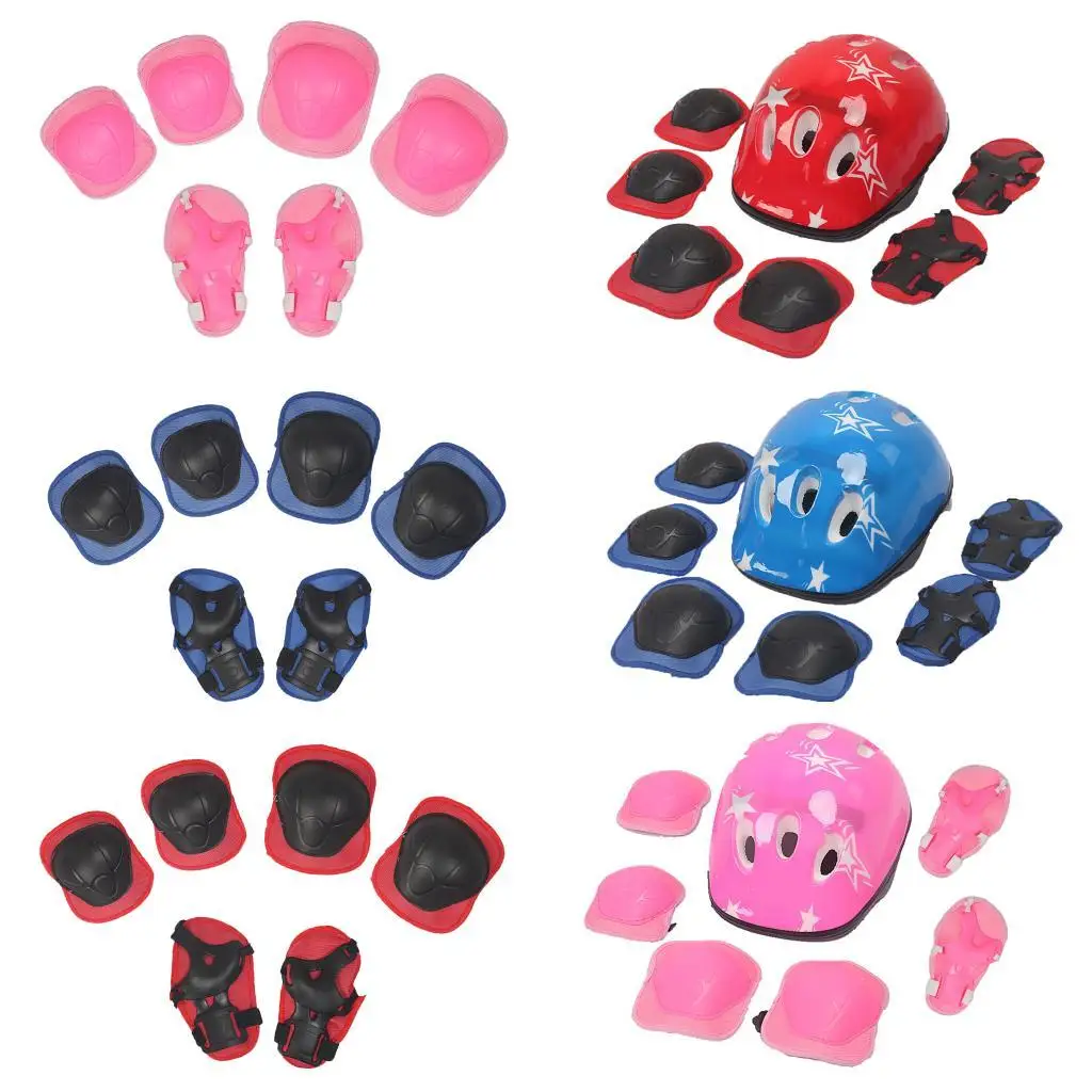 new 6/7Pcs Elbow Wrist 2025 Knee Pads Sport Protective Gear Guard for Kids Skating Outdoor Sports Protective Gear Set