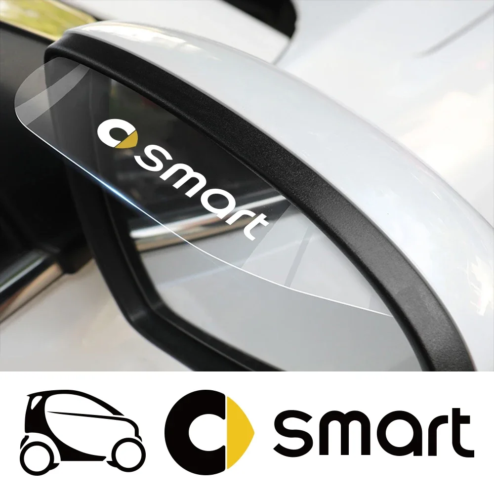 2PCS Car Rearview Mirror Rain Eyebrow Shield Cover For Smart Eq Fortwo Forfour 453 451 452 450 454 Roadster Car Accessories