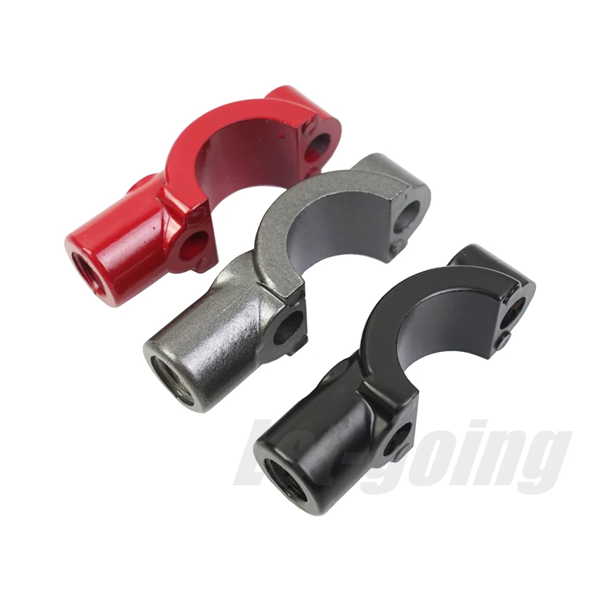 22mm Mirror 7/8" Lever Holder for Motorcycle Bike Brake Pump Fixing Seat M8 M10 Mirror Base Support Universal Red Black Grey smile 7/8"