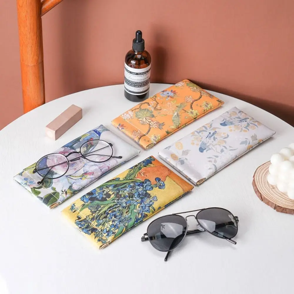 e a Holder Jewelry Bag Eye Glasses Flower Oil Painting Eyewear Protector Case Sunglasses Pouch wear