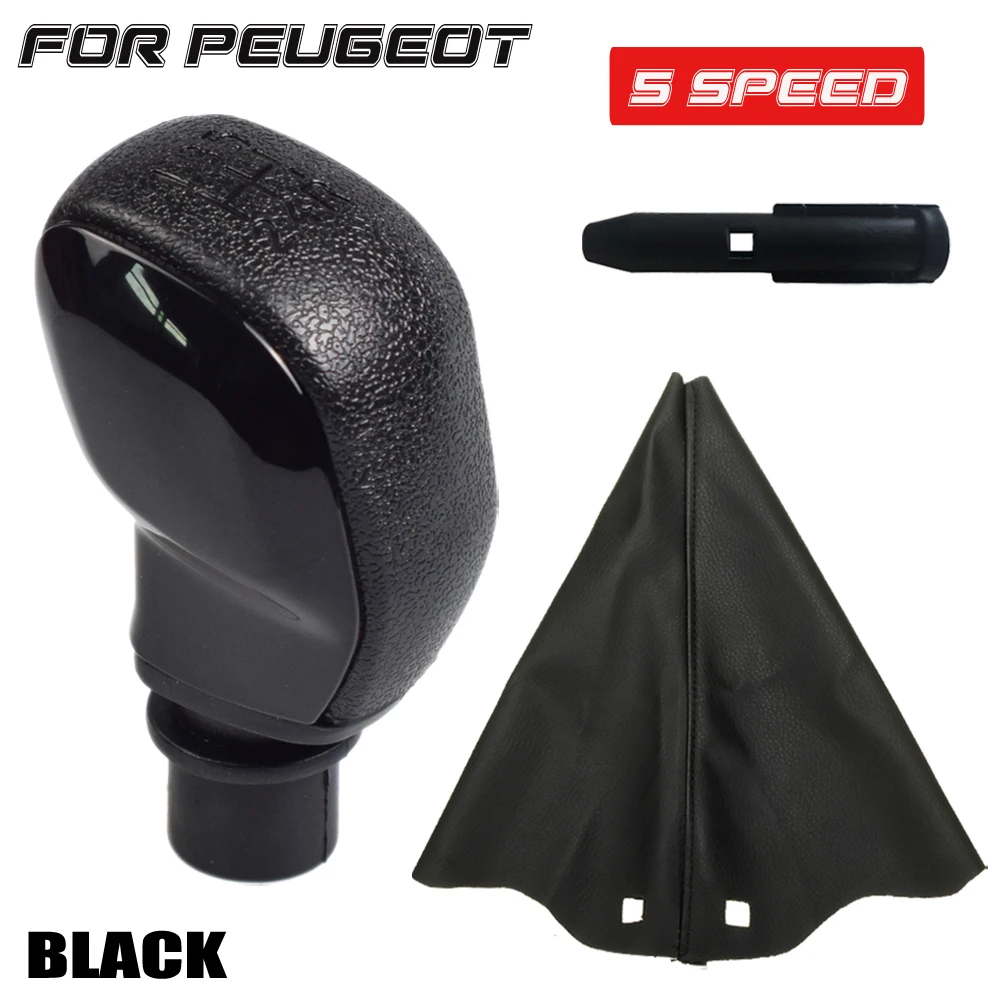 Knob Gear Shifter Shift Lever Hand Ball For Peugeot 307 301 206 207 408 308 508 2008 3008 Leather Boot Cover Case smile
