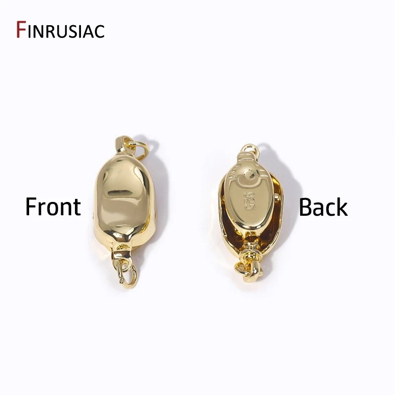DIY Jewelry Accessories 14K Gold Plated Ingot Clasps Pearl Necklace Connector Multi Necklace Bayonet Clasps for Jewelry Making
