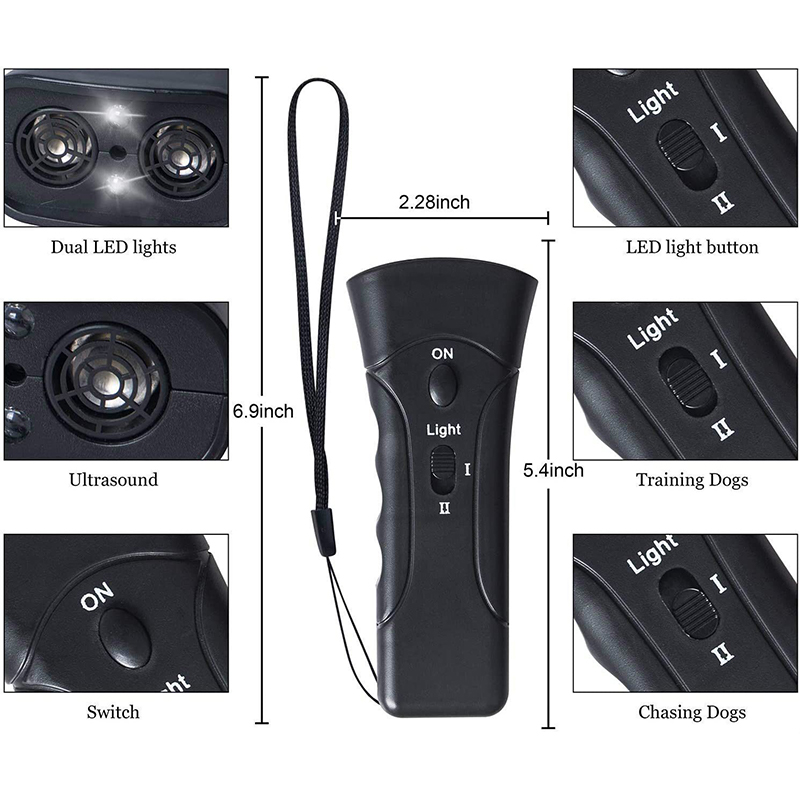 1pc Pet Dog Repeller Anti Barking Stop Bark Training Device Trainer LED Ultrasonic Anti Barking Ultrasonic Without Battery