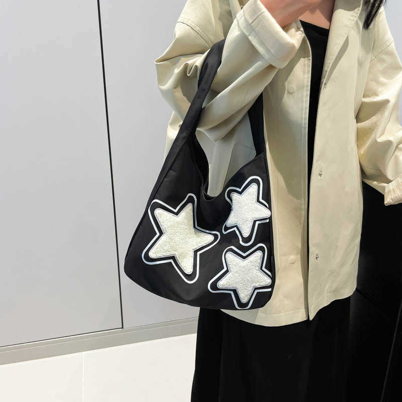 Underarm Bag Canvas Bag Star Shoulder 2024 New Popular Bags Handbags Women Commuting School Wallets