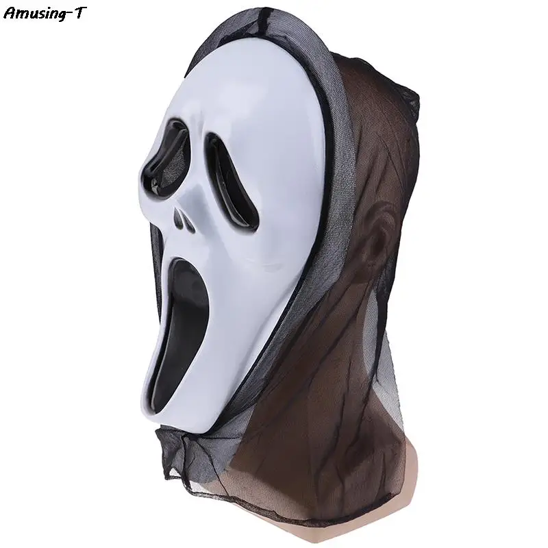 Novelty Toys Halloween Ghost Face Mask Horror Screaming Grie Mask for Adult Scary Cosplay Prop Carnival Masker Party Decor smile