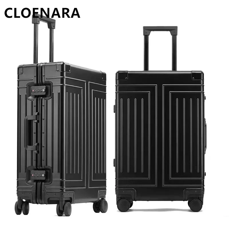 COLENARA Travel Suitcase 26"29 Inch All Aluminum Magnesium Alloy Trolley Case Men's 20"24 Boarding Box with Wheels Cabin Luggage