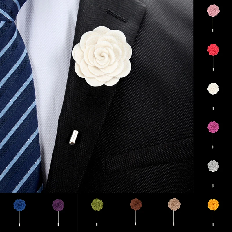 Flowers Men's Lapel Brooches Pin For Men Suit Wedding Marriage ddmysmile Roses Guests Prom Brooch Buttonholes Suit Groomsman Accessories Smile