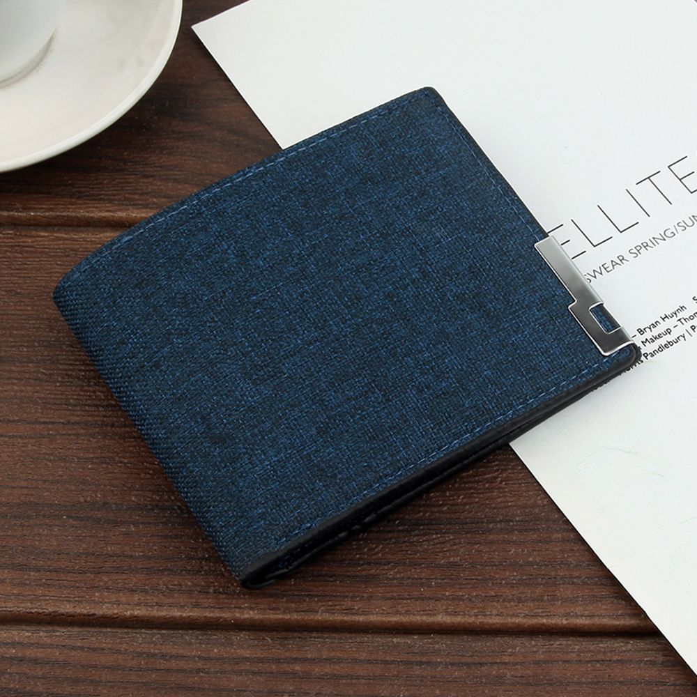 Men's Multifunctional Canvas Wallet Leisure Travel Lightweight Portable Short Style All Match Male Credit Card Holder Coin Purse