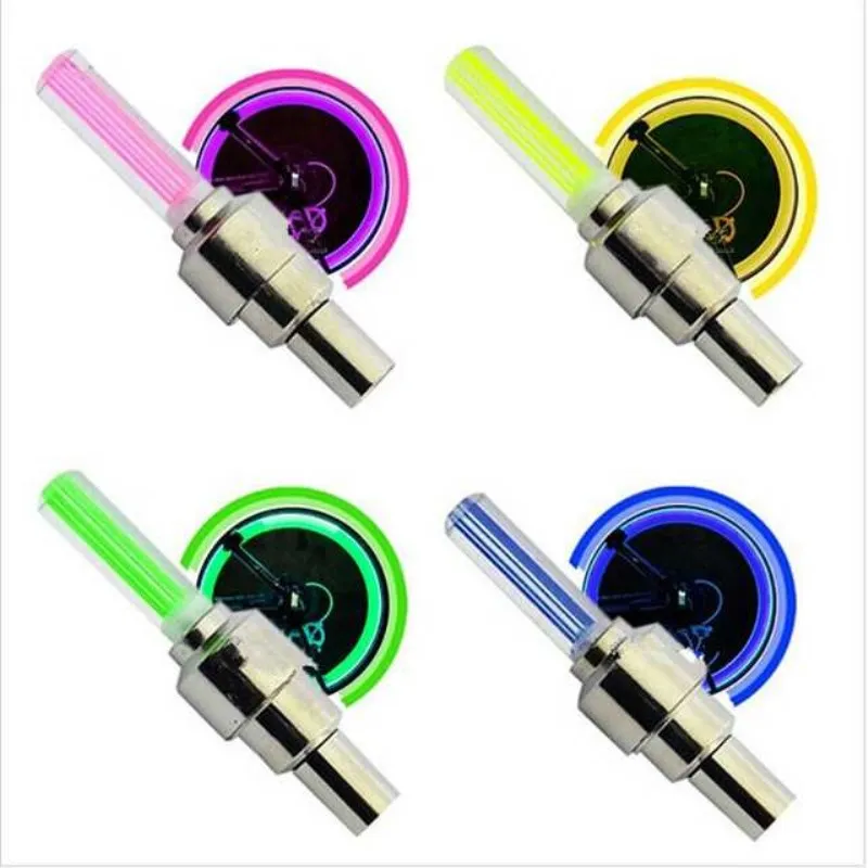 LED 2PCS Bike Light Flash Wheel Tire Vae Cap Car Lights 4 Colors Tire Lamp For Car Motorcycle Bicycle smile