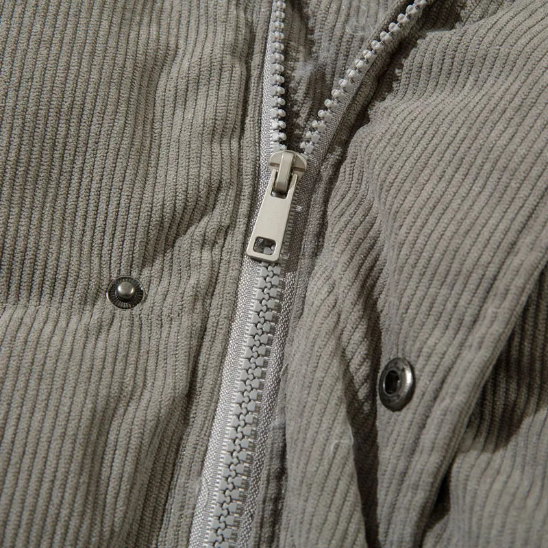 Retro winter Corduroy jacket Y2K Harajuku solid plain weave thick warm apron street jacket mens hip-hop casual park jacket 241108