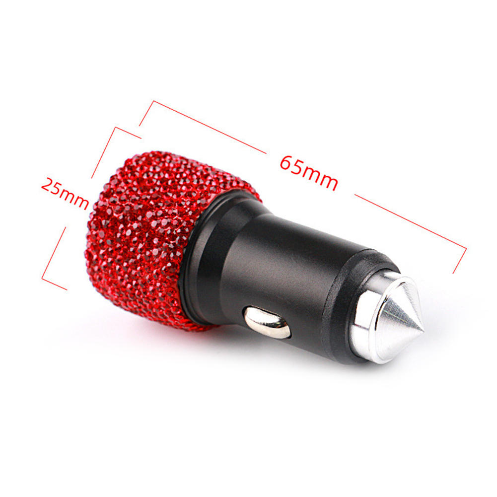 Charger Dia-mounted Car Car Phone Safety Hammer Charger Dual USB Fast-Charged Dia Car Phone Aluminum Alloy Charger smile