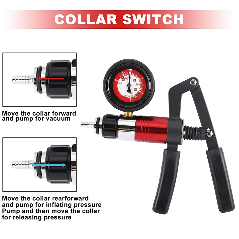 23pcs Hand Held Vacuum Pump Tester Set Vacuum Gauge and Brake Bleeder Kit for Automotive Auto Diagnostic-tool