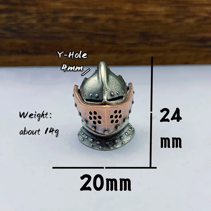 Openable Medieval Armor Warrior Helmet Brass Paracord Woven Keychains Lanyard Pendants Ancient Roman Knight Mask EDC Knife Beads