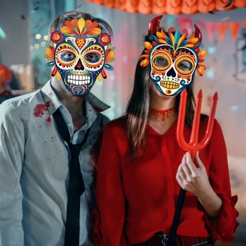 Skull Face new Covering Masks Bone Masquerade Masks Day of The Dead Masks Halloween 2025 Costumes Masks for Mexicans Masquerade