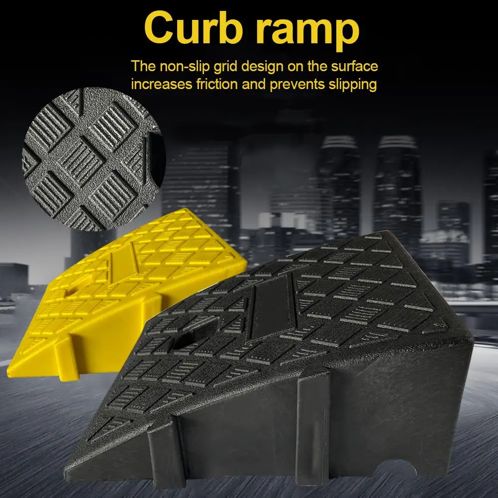 Portable Lightweight Curb Ramps Heavy Duty Plastic Threshold Ramp Mat Pad Car Trailer Truck Bike Motorcycle Wheelchair Curb Ramp