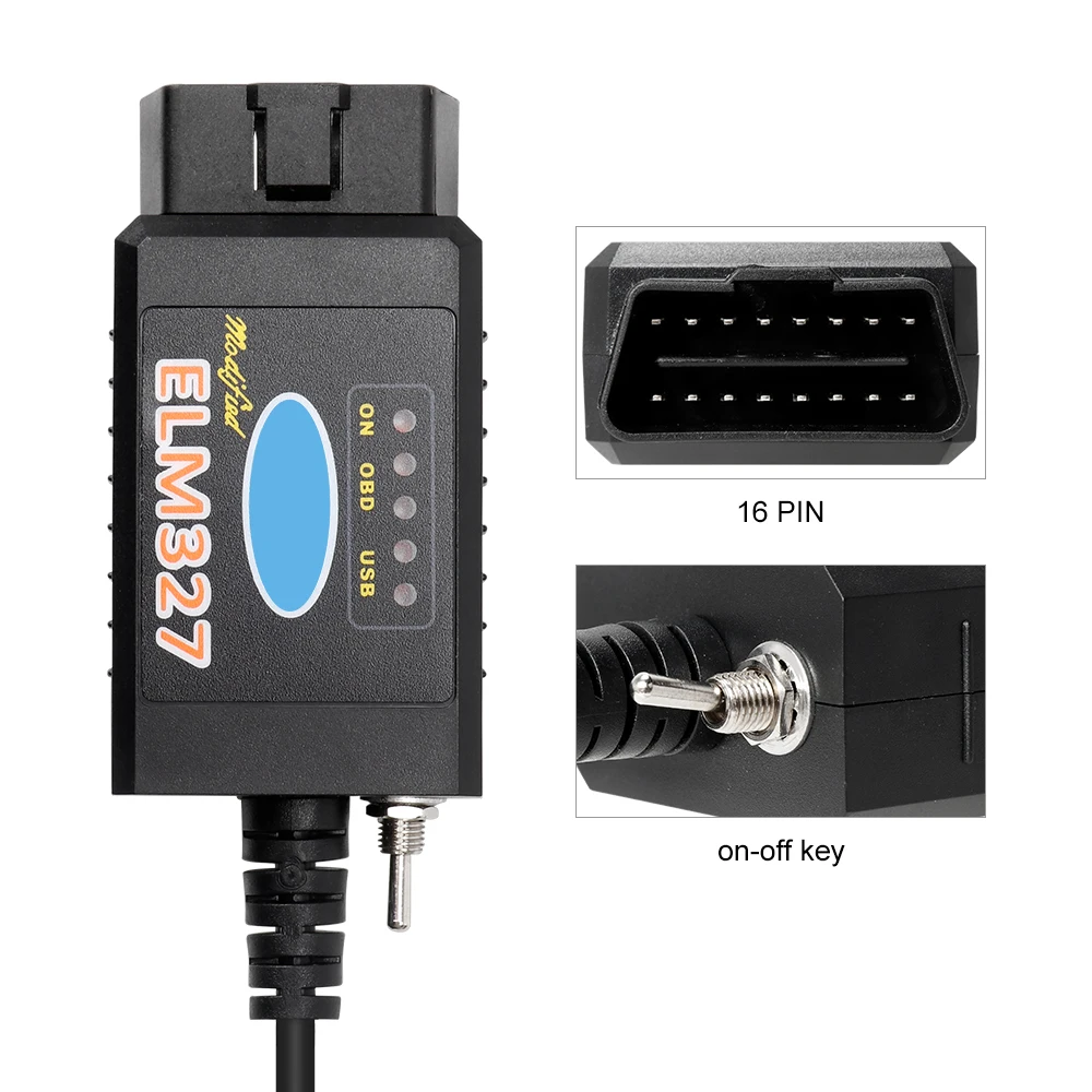 ELM327 V1.5 USB 10PCS PIC18F25K80 FTDI CH340 CAN /MS CAN For Forscan OBD2 Diagnostic can Switch OBD Scanner Car Diagnostic Tool smile /MS