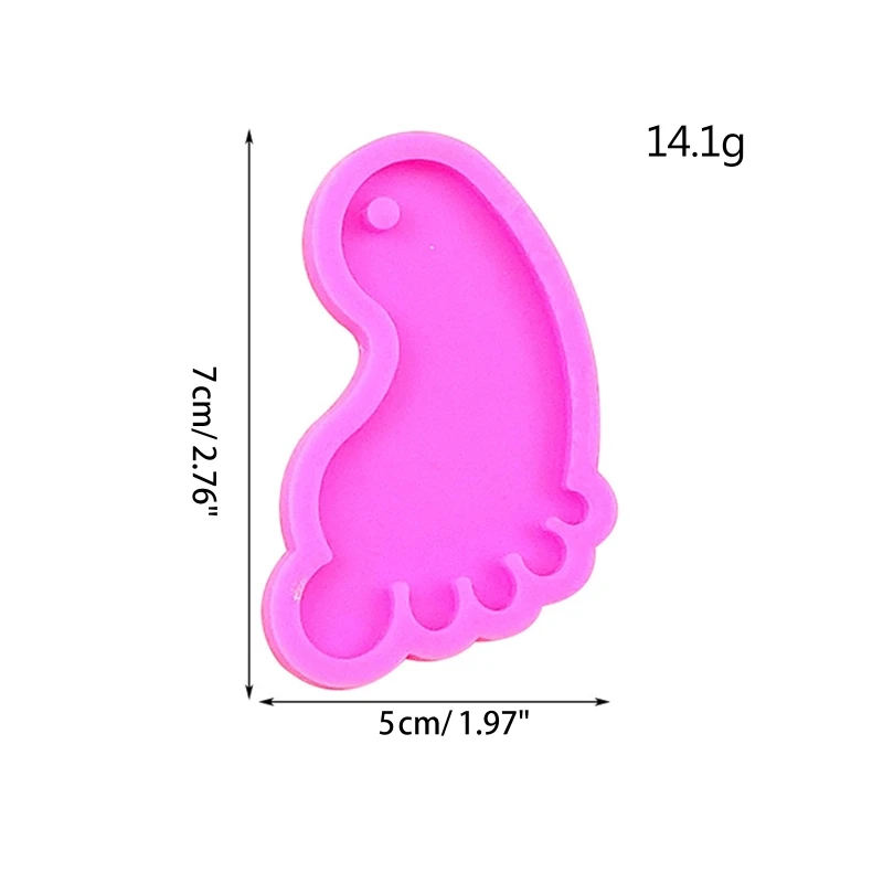 Small Foot Ornament Resin Casting Silicone Mold Woman Keychain Decorative Pendant Jewelry Mold for DIY Crafts