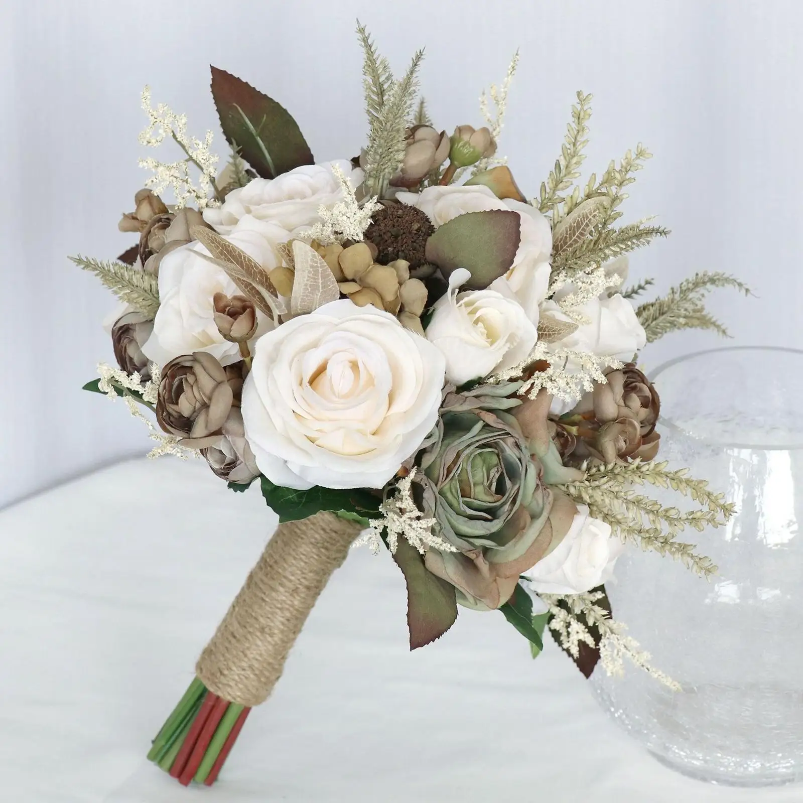 2025 Artificial Silk Flowers new Wedding Bride Bouquet Photo Props Bride Hands Holding Bouquet for Home Wedding Christmas Decor Bedroom