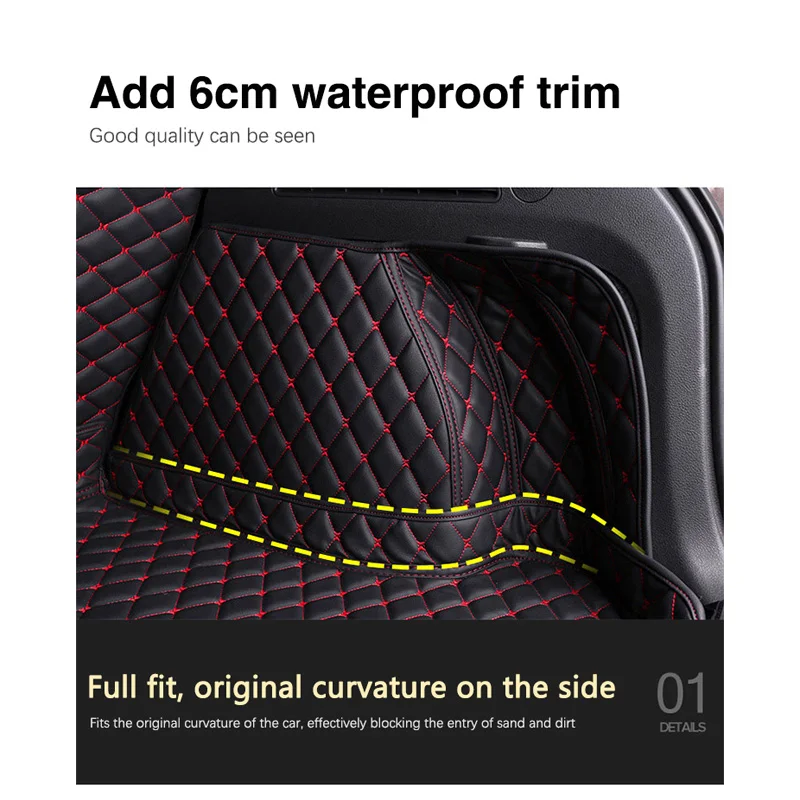 Car Trunk Mats For Ford Explorer U152 2002 2003 2004 2005 5seat Leather Pad Rug Surrounded Trunk Mat Tray Carpet Car Accessorie