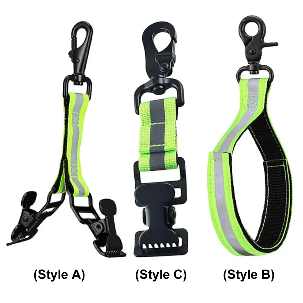 Firefighter Glove Strap Safety Glove Clips with Reflective Trim Glove Belt Clip Heavy Duty for Work Firefighter Rescue