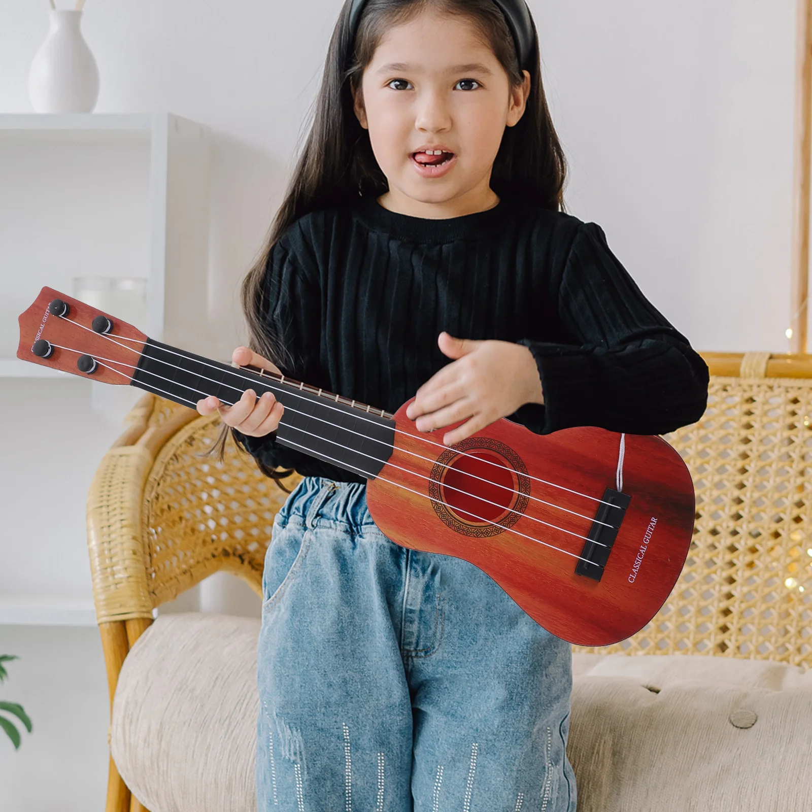 2025 Children's Guitar Toy Musical Instruments Toys Kids new Girls Wooden Ukulele Educational Mini